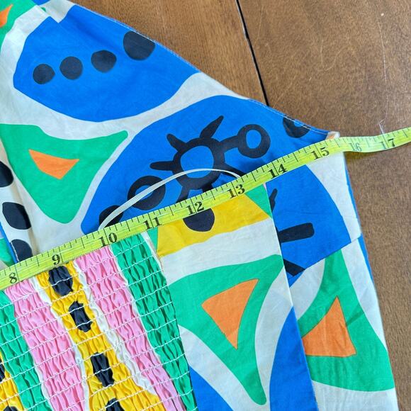 Joie NWT XS Cotton Halter Crop Top Colorful Fruit Abstract Print Smocked Preppy - Picture 13 of 15